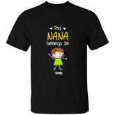 Personalized clothing for grandparents, with the children's patterns and names by their side